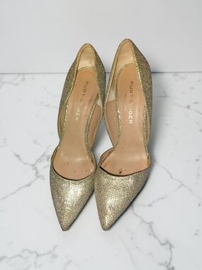 Kurt Geiger Gold Pointed-Toe D'Orsay Pumps